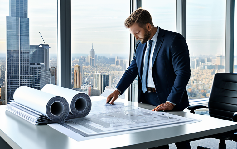 신비아파트 관련 교재와 활용법 - Modern Office Scene**

"A professional architect, fully clothed in appropriate business attire, revi...