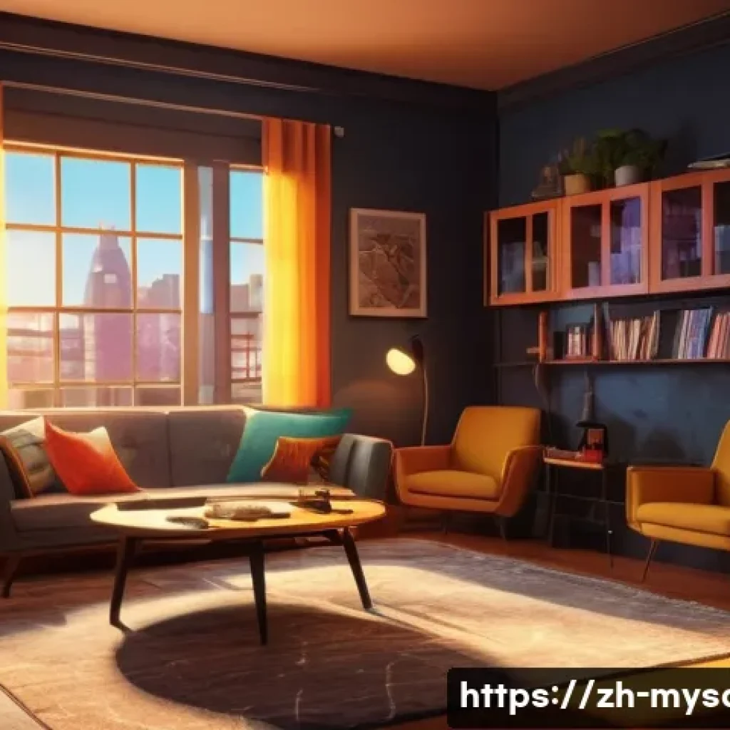 신비아파트 SNS 인기 영상 - A vibrant, fast-paced scene from a mysterious apartment animated short, featuring a diverse group of...
