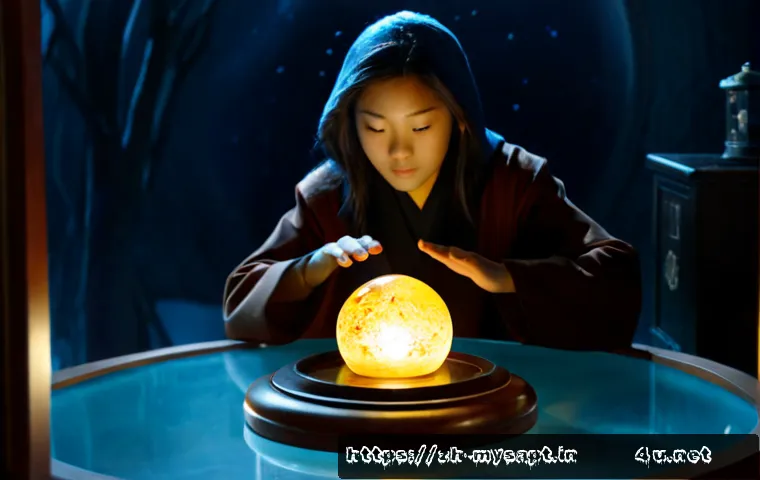 신비아파트 금비의 봉인 능력 연구 - Photorealistic fantasy research scene, a young supernatural investigator in modest modern clothing e...
